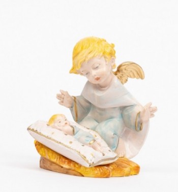 Ángel celeste con almohada (138GC) imitación de porcelana  10,5 cm