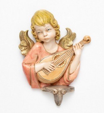 Ángel con mandolina (168) imitación de porcelana  20 cm