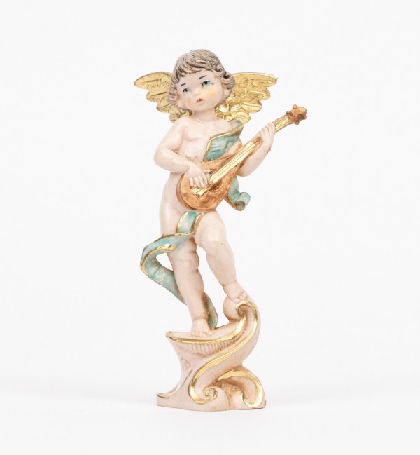 Ángel con mandolina (264) imitación de porcelana  12 cm
