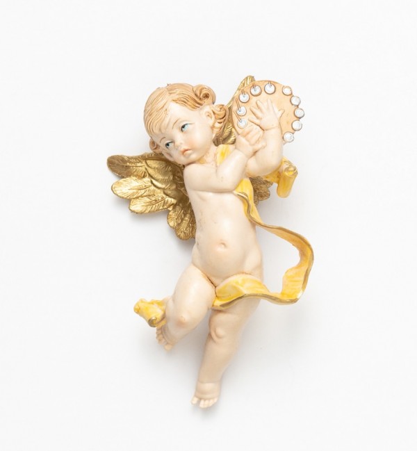 Ángel con tambor (266) imitación de porcelana  11 cm