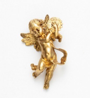 Ángel con tambor (266) dorado 11 cm