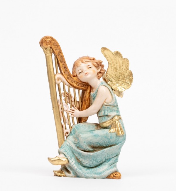 Ángel con arpa (361) imitación de porcelana  15 cm