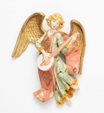 Ángel con mandolina (367) imitación de porcelana  21 cm