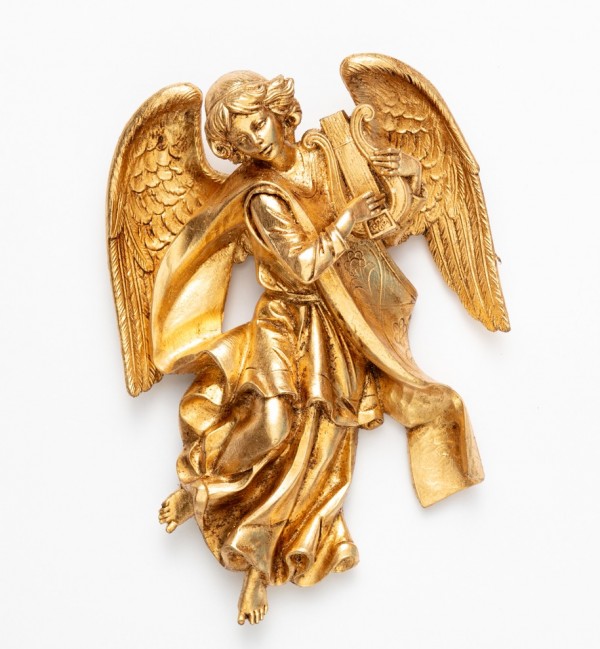 Ángel con lira (368) pan de oro  21 cm