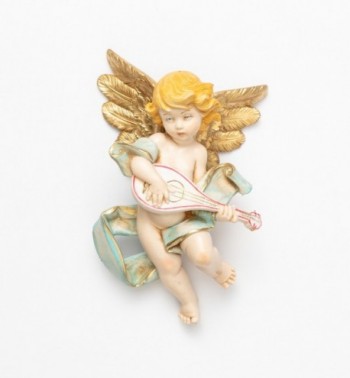 Ángel con mandolina  (567) imitación de porcelana  17 cm.