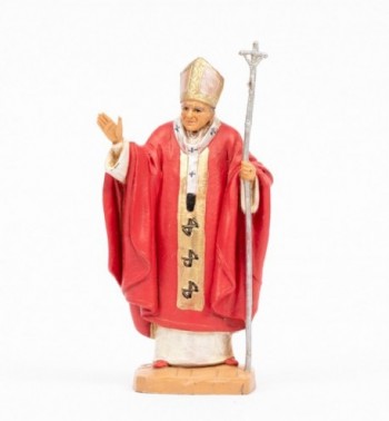 Papa Juan Pablo II (648) vestimenta roja 13 cm.