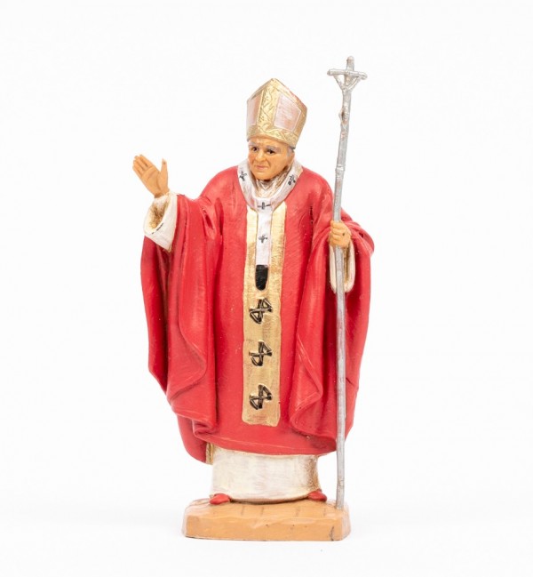 Papa Juan Pablo II (648) vestimenta roja 13 cm.