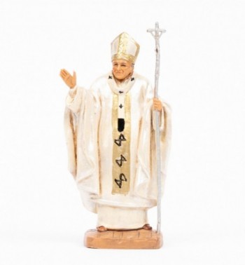 Papa Juan Pablo II (648) vestimenta blanca 13 cm.