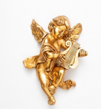 Ángel con lira (665) pan de oro  36 cm.