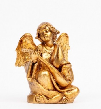 Ángel con mandolina (957) pan de oro  21 cm.