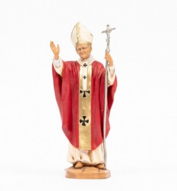 Papa Juan Pablo II (1117) vestimenta roja 23 cm.