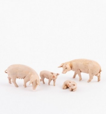 Familia de cerdos para belén 12 cm.