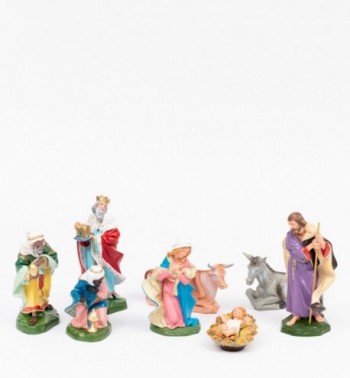 Natividad 8 piezas para belén en color tradicional, 19 cm.