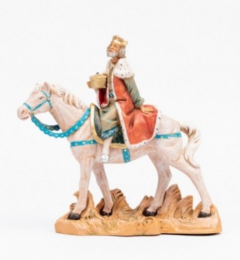 Rey montando caballo para belén 19 cm.