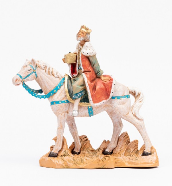 Rey montando caballo para belén 19 cm.