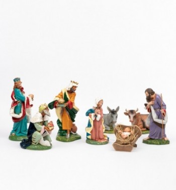 8 piezas Natividad para belén en color tradicional, 30 cm.