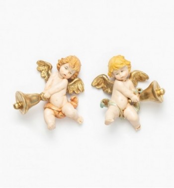Ángeles con campanas (296-7) imitación de porcelana  7 cm.
