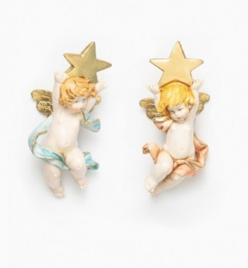 Ángeles con estrellas (696-7) imitación de porcelana  7 cm.