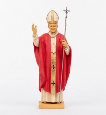 Papa Juan Pablo II vestimenta roja de resina  56 cm