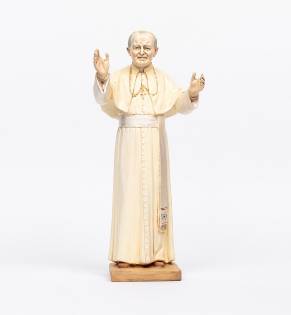 Papa Juan Pablo II con solideo de resina  56 cm