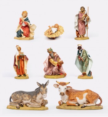 8 piezas Natividad en resina para belén 65 cm.