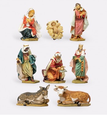 8 piezas Natividad en resina para belén 125 cm.