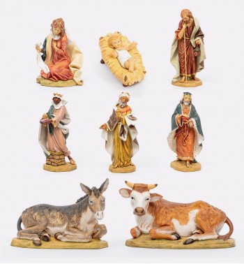 8 piezas Natividad en resina para belén 85 cm.