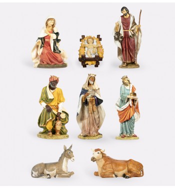 8 piezas Natividad en resina para belén 180 cm.