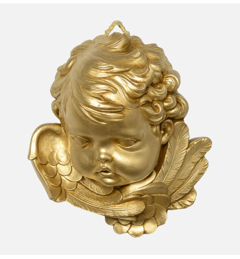 Cabeza de ángel derecha (680) dorada 19 cm.